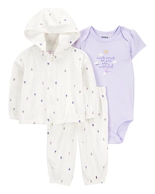 Baby 3-Piece Ice Cream Print Little Cardigan Set
