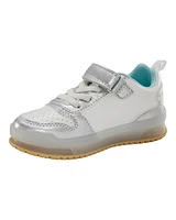 Toddler Light Up Metallic Sneakers - Silver/Aqua