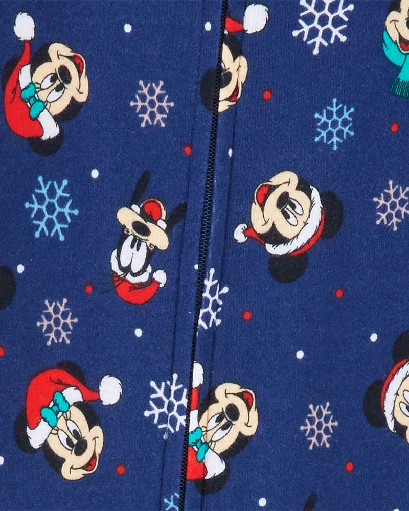 1-Piece Christmas Mickey 100%  Cotton Footie Pyjamas