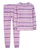 Kid 2-Piece Fair Isle Fuzzy Velboa Pyjamas