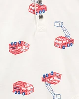 Baby 2-Piece Firetruck Bodysuit Pant Set