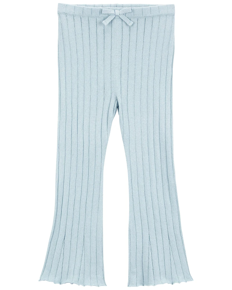 Baby Sweater Knit Pull-On Flare Pants - Blue