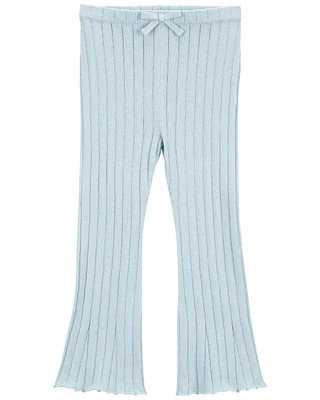 Baby Sweater Knit Pull-On Flare Pants - Blue