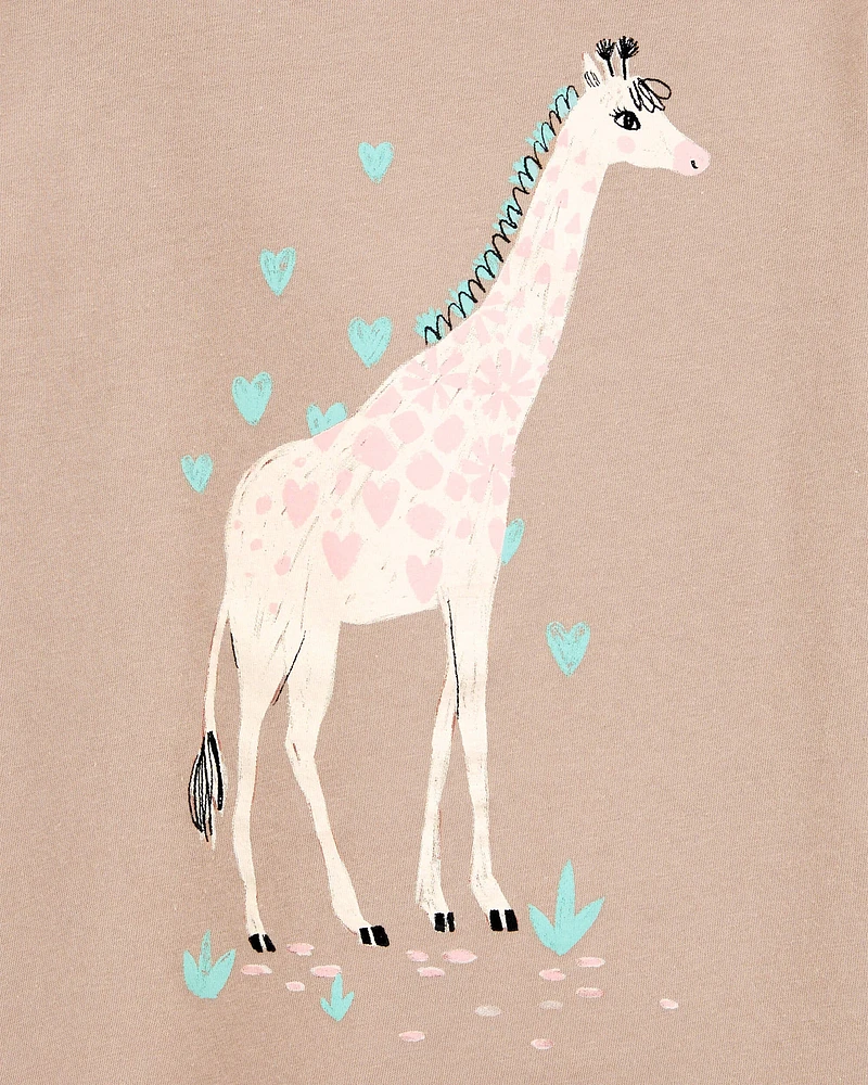 Kid Giraffe Cotton Blend Graphic Tee