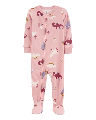 Toddler 1-Piece Dinosaur 100% Snug Fit Cotton Footie Pyjamas