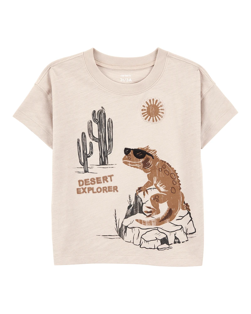 Toddler Desert Lizard Graphic Tee - Ivory