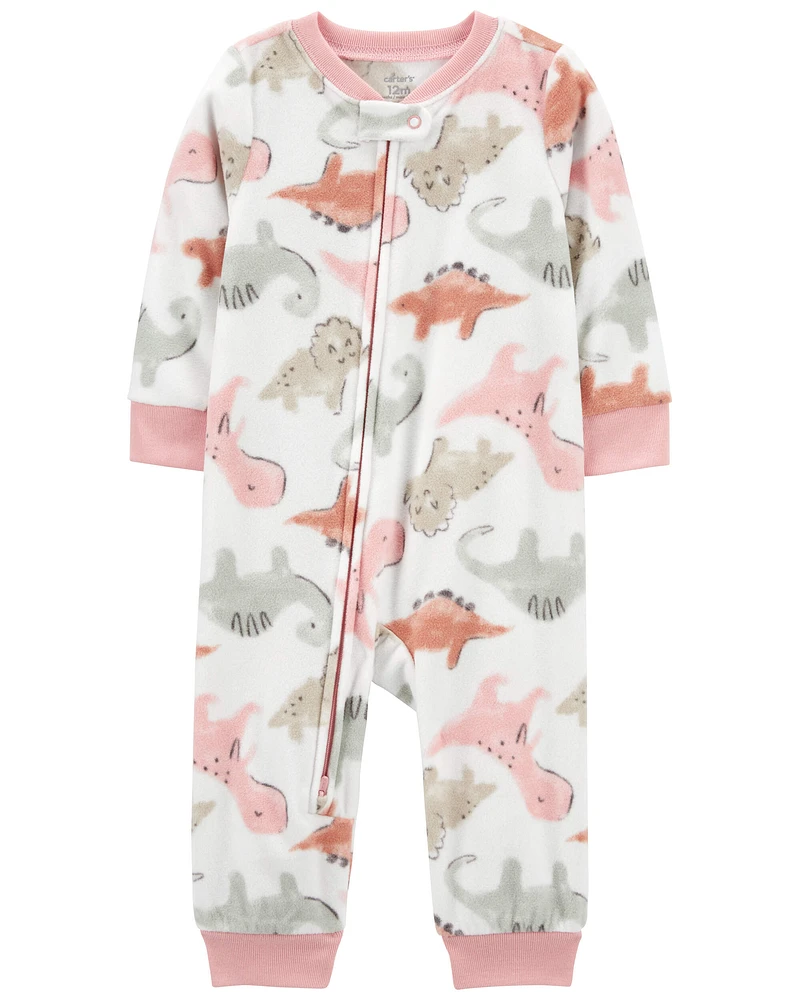 Baby 1-Piece Dinosaur Fleece Footless Pyjamas