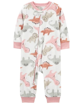 Baby 1-Piece Dinosaur Fleece Footless Pyjamas