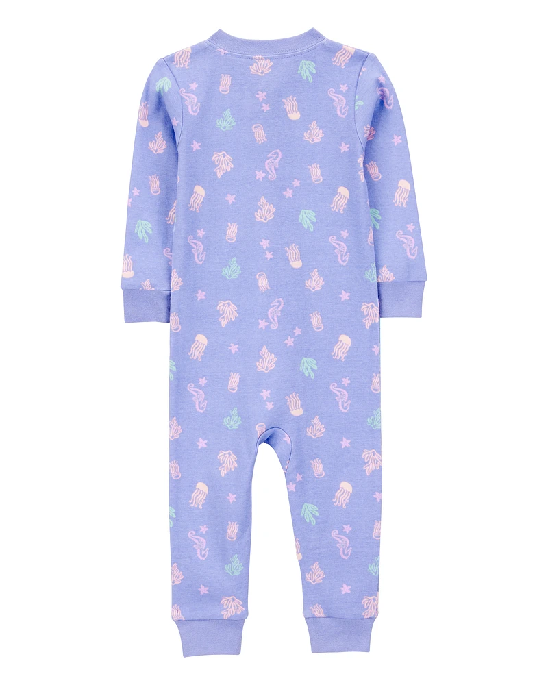 Baby Girl 1-Piece Jellyfish 100% Snug Fit Cotton Footless Pyjamas