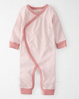 Baby Organic Cotton Wrap Sleeper Pyjamas Stripes