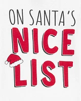 Toddler 2-Piece Santa's Nice List Cotton & Fleece Pyjamas