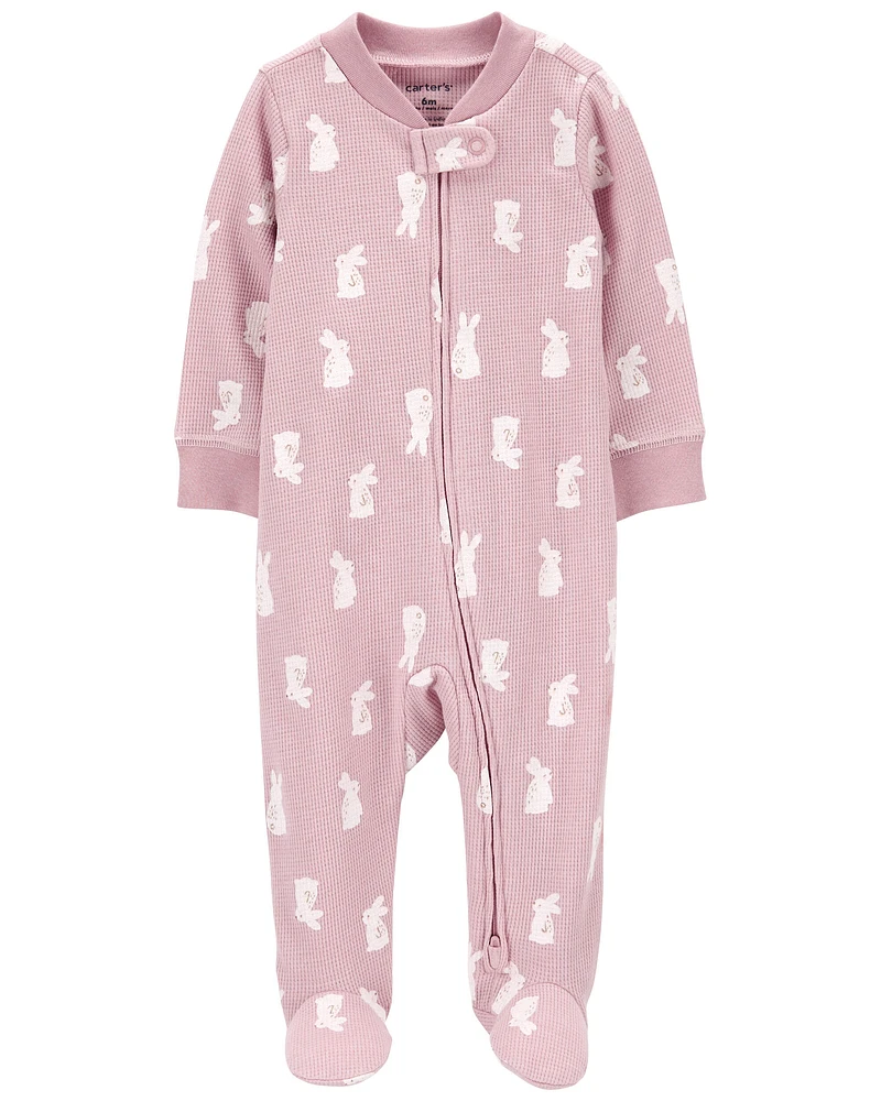 Bunny 2-Way Zip Thermal Sleep & Play Pajamas