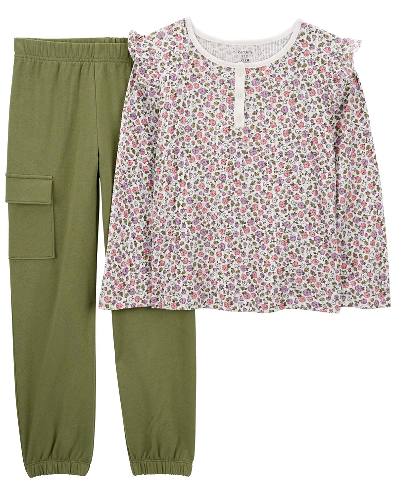 Kid 2-Piece Floral Top & Pant Set