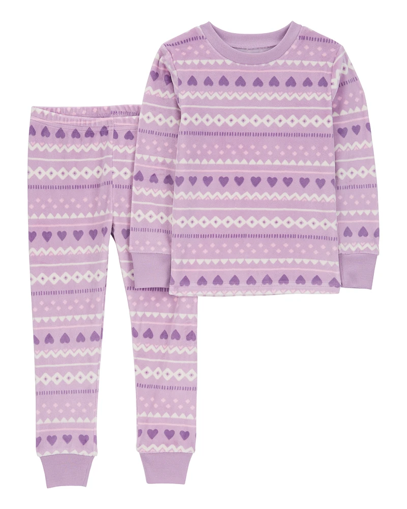 Toddler 2-Piece Fair Isle Fuzzy Velboa Pyjamas