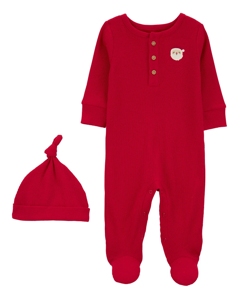 Baby 2-Piece Red Santa Sleeper Set