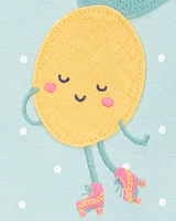 Toddler Girl 1-Piece Polka Dot Pineapple 100% Snug Fit Cotton Footie Pyjamas