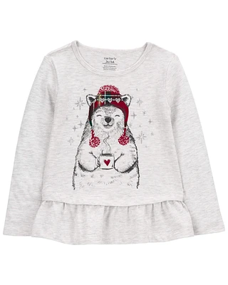 Polar Bear Peplum Top