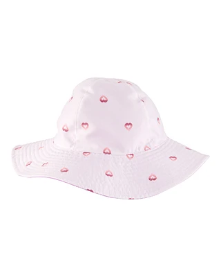 Toddler Heart Print Reversible Swim Hat - Purple