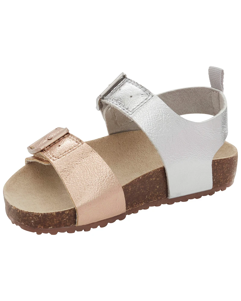 Toddler Buckle Faux Cork Sandals