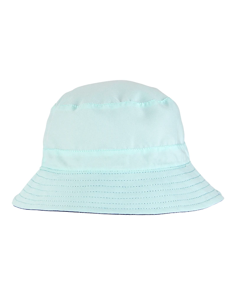 Toddler Reversible Solid Swim Bucket Hat - Blue