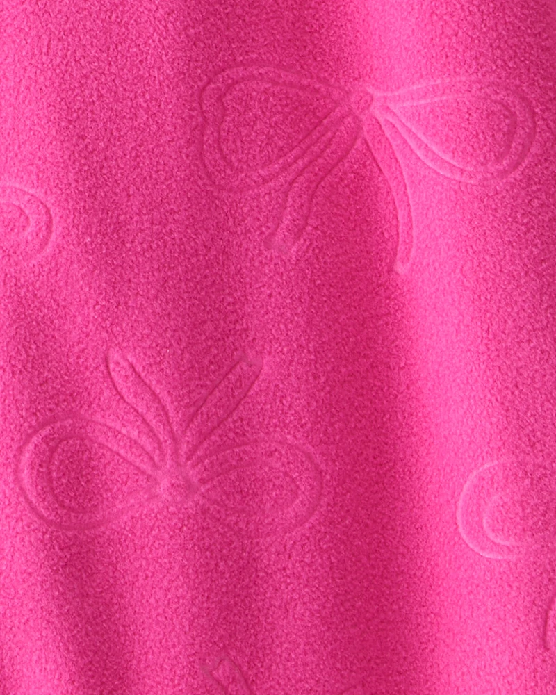 Baby Girl Bow Loose Fit Long-Sleeve 2-Way Zip 1-Piece pyjamas - Pink