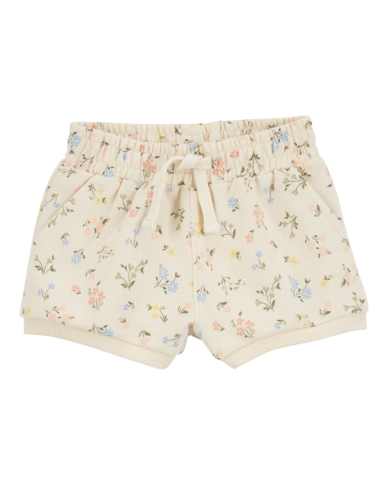 Baby Pull-On Floral Cotton Shorts