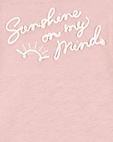 Kid Short Sleeve "Sunshine On My Mind" Fashion Top - Pink
