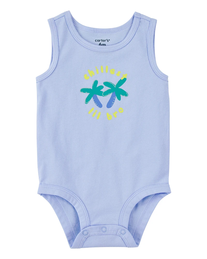 Baby Chillest Lil Bro Sleeveless Bodysuit