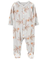 Baby Palm Trees Snap-Up Thermal Sleeper Pyjamas