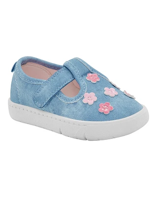 Baby Every Step® First Walker Floral Denim Sneakers - Blue