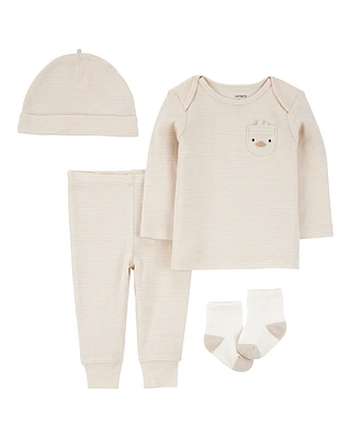 Baby 4-Piece Striped Duck Outfit Set