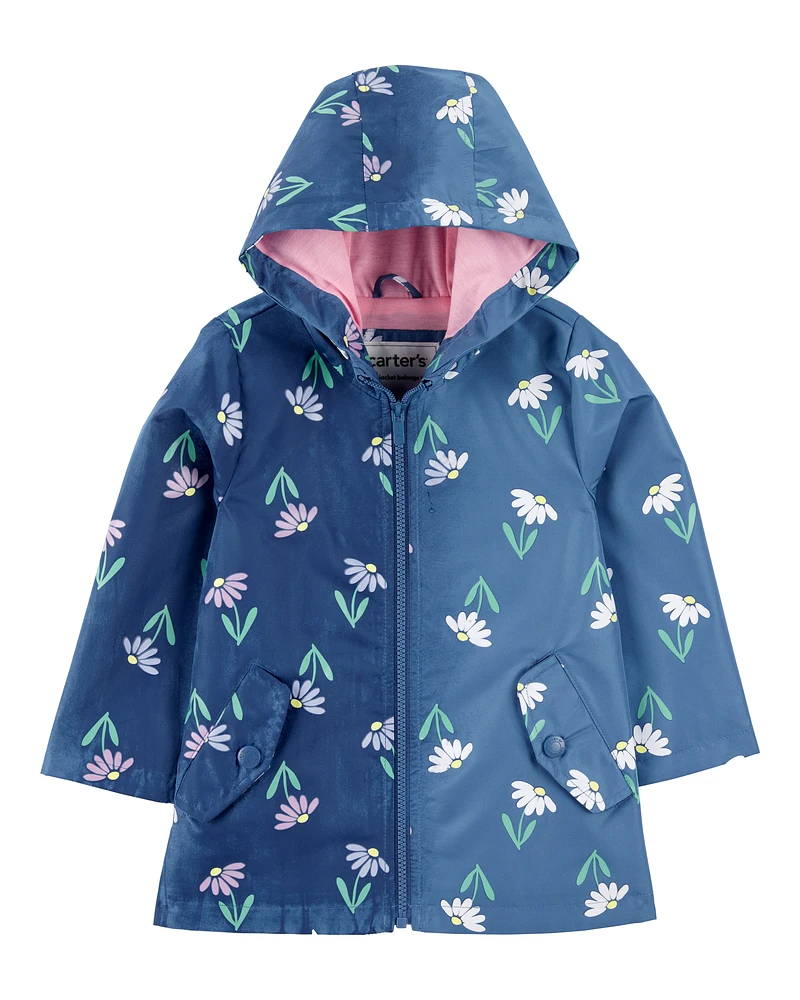 Toddler Colour Changing Rain Jacket - Navy