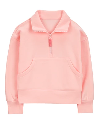 Kid Half-Zip Fleece Pullover - Pink