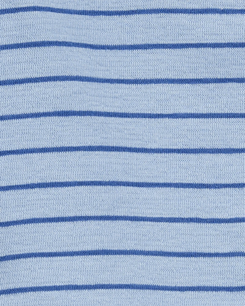 Toddler 2-Piece Striped Henley Outfit Set - Blue
