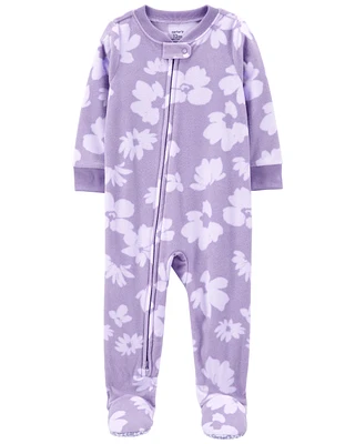 Baby 1-Piece Floral Fleece Footie Pyjamas