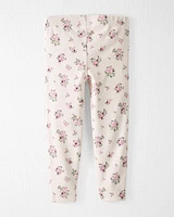 Toddler Organic Cotton Rib Drawstring Leggings Wildberry Bouquet