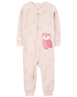 Toddler 1-Piece Owl Print 100% Snug Fit Cotton Footless Pajamas