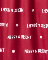 Adult Merry & Bright Christmas Loose Fit Pajama Bottoms - Red