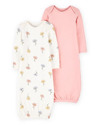 Baby Girl 2-Pack PurelySoft Sleeper Gowns - Pink