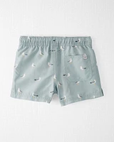 Toddler Recycled Seagull-Print Swim Trunks