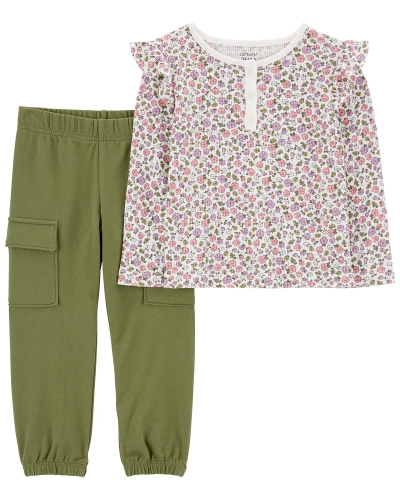 Toddler 2-Piece Floral Top & Pant Set