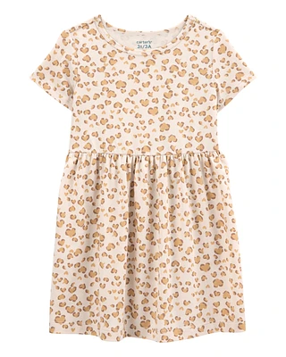 Toddler Cheetah Animal Print Short-Sleeve Dress