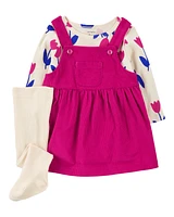 Baby 3-Piece Tulip Tee & Corduroy Jumper Set