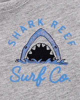 Toddler Shark Slogan Tank - Heather