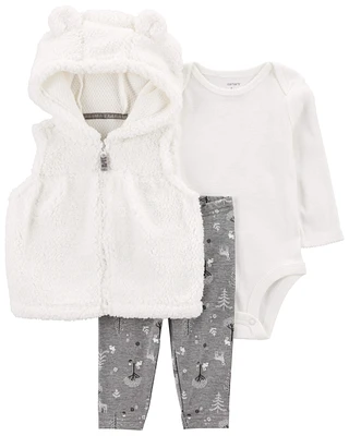 3-Piece Bear Little Vest Set