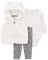 3-Piece Bear Little Vest Set