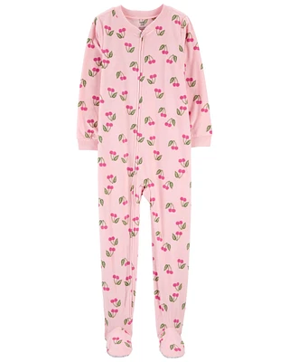 Kid 1-Piece Cherry Fleece Footie Pyjamas