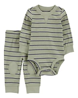 Baby 2-Piece Striped Bodysuit Pant Set