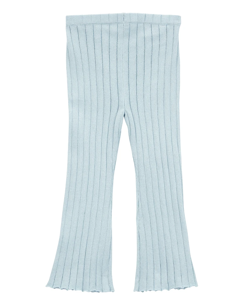 Baby Sweater Knit Pull-On Flare Pants - Blue