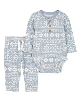 Baby 2-Piece Fair Isle Bodysuit Pant Set